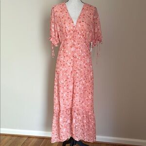New NWT Chelsea28 Nordstrom Coral Peach Almond Floral Dress Women's M